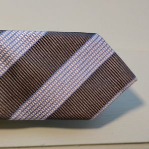 Men's Club Room (4 available) olive blue white zip tie 14" × 3" silk woven